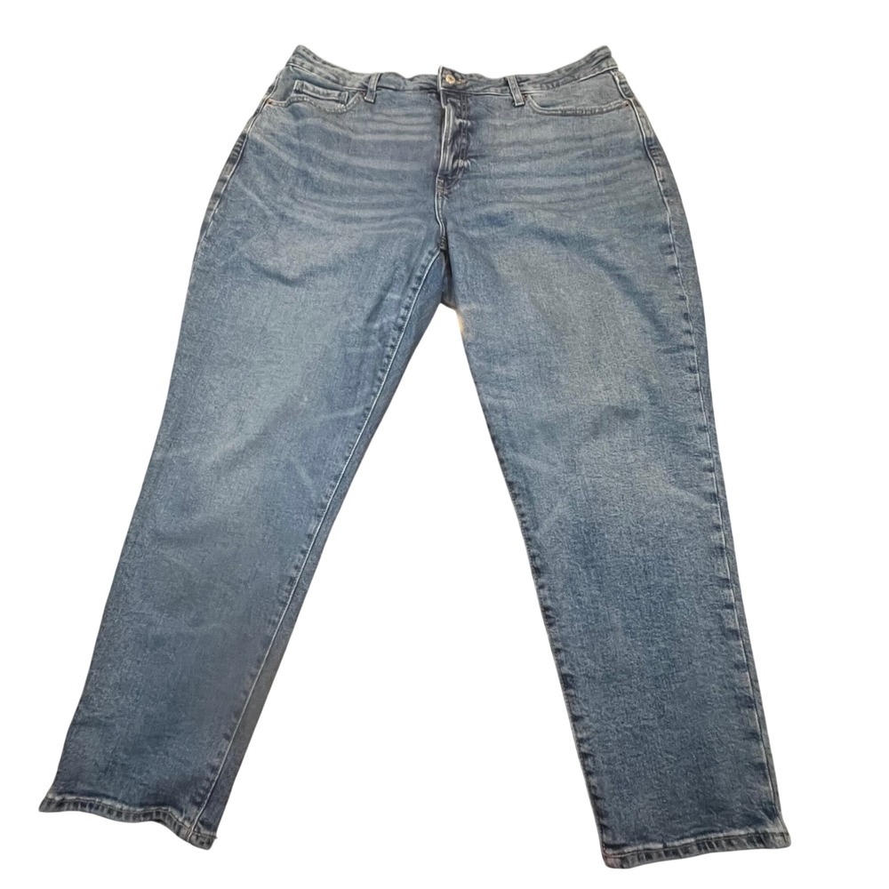 Old Navy High-Rise Curvy O.G. Straight Jeans Womens 18 Blue Secret-Smooth